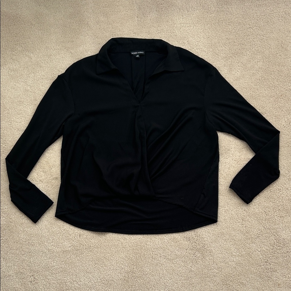 Chic Black Long Sleeve Blouse